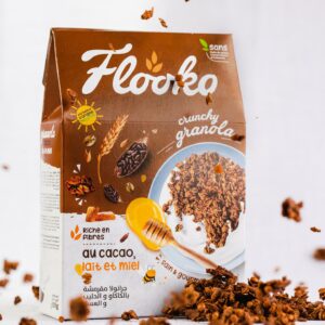 Crunchy granola Flooko aux cacao, lait et miel